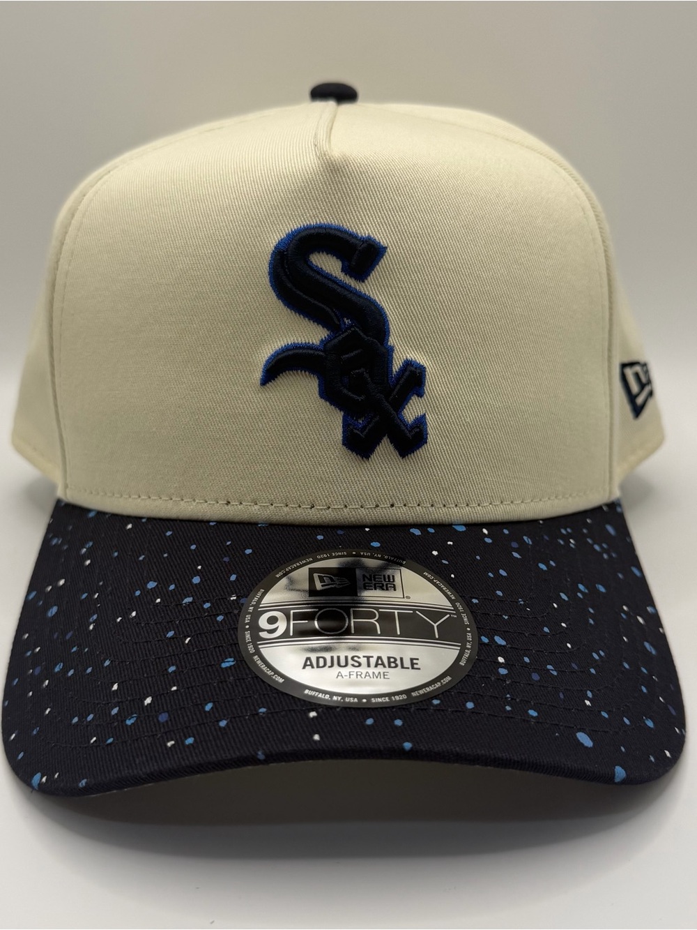 Chicago White Sox New Era 9FORTY Speckle A-Frame Cream Adjustable Hat